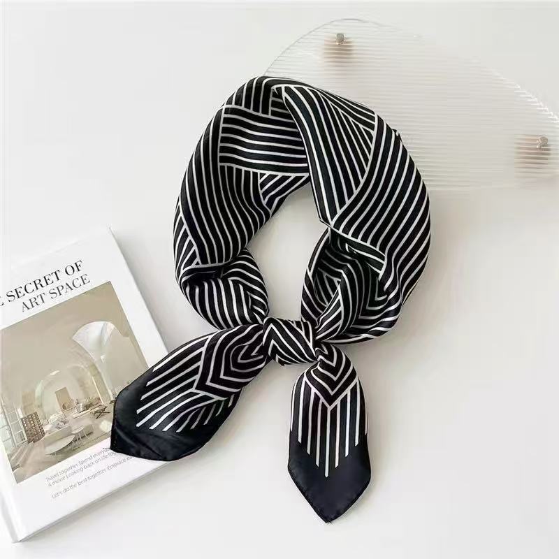 Black Striped Hair Scarf