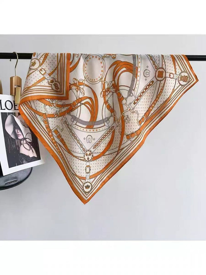Chic Orange Silk Scarf