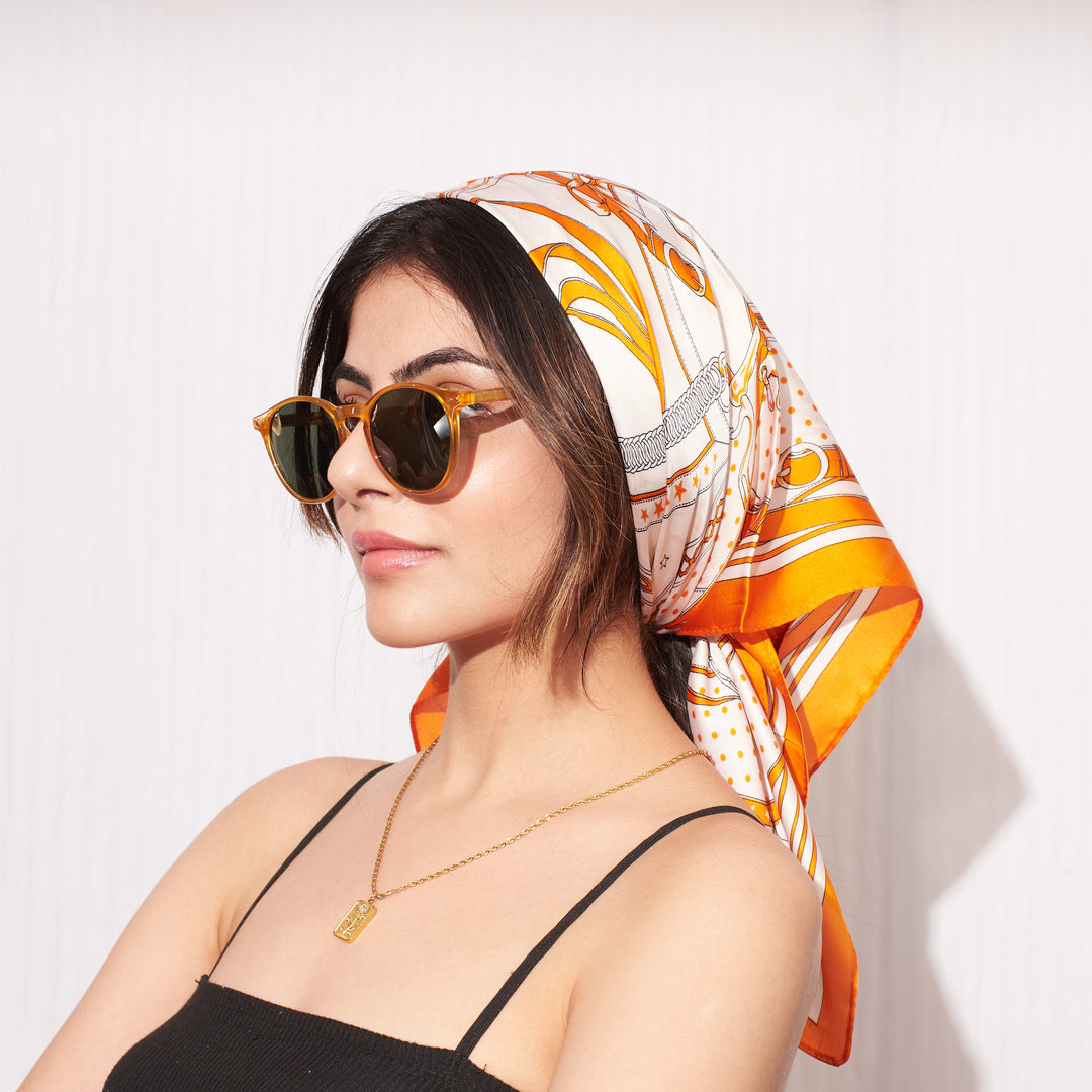 Chic Orange Silk Scarf