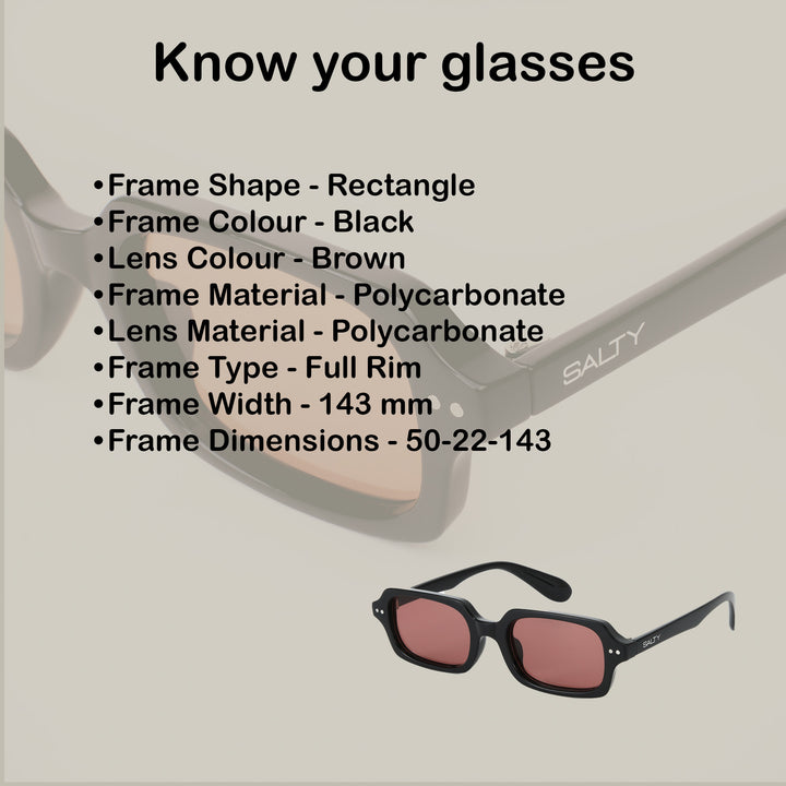 Jade Wink Brown Rectangular Sunglasses