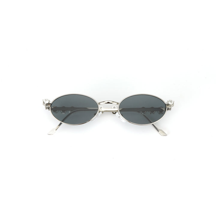 Glamour Oval Crystal Sunglasses - Silver