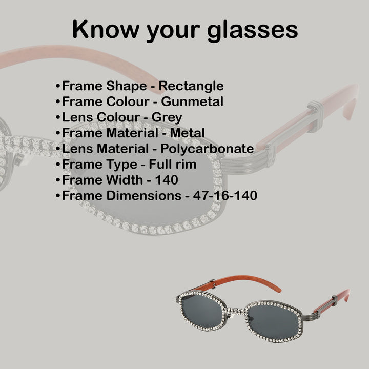 Glitter Dagger Oval UV400 Protective Sunglasses