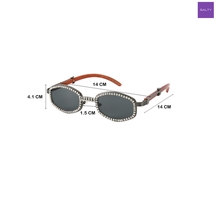 Glitter Dagger Oval UV400 Protective Sunglasses