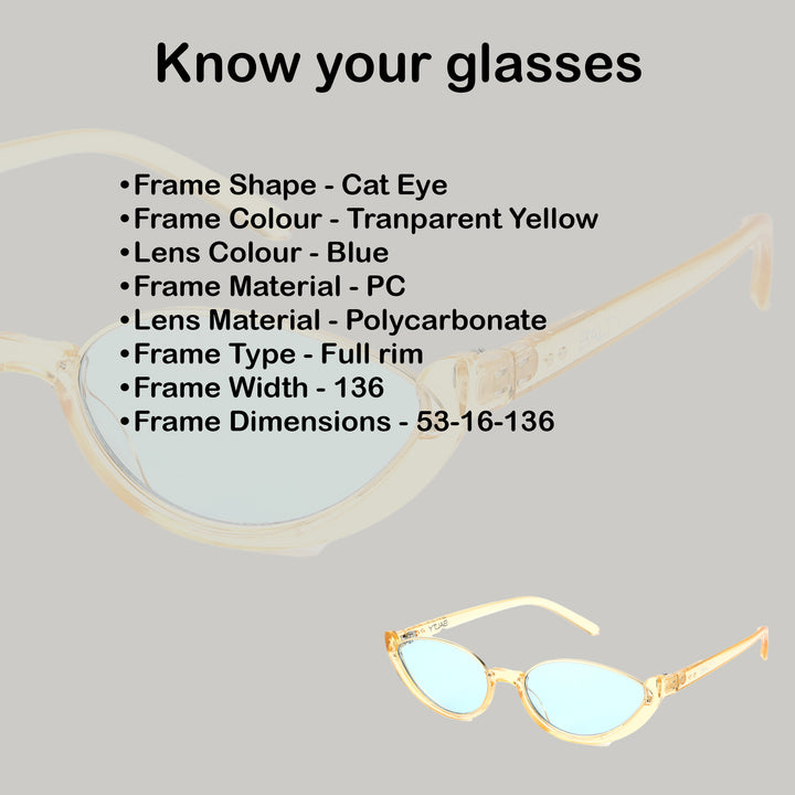 Summer Perfect Cat Eye Blue Tinted Sunglasses