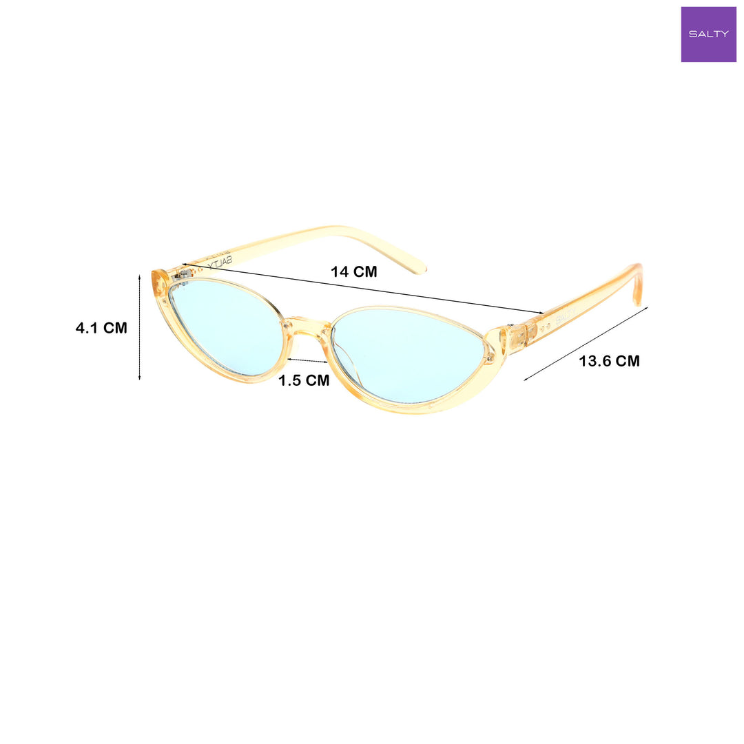 Summer Perfect Cat Eye Blue Tinted Sunglasses
