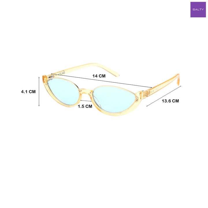 Summer Perfect Cat Eye Blue Tinted Sunglasses