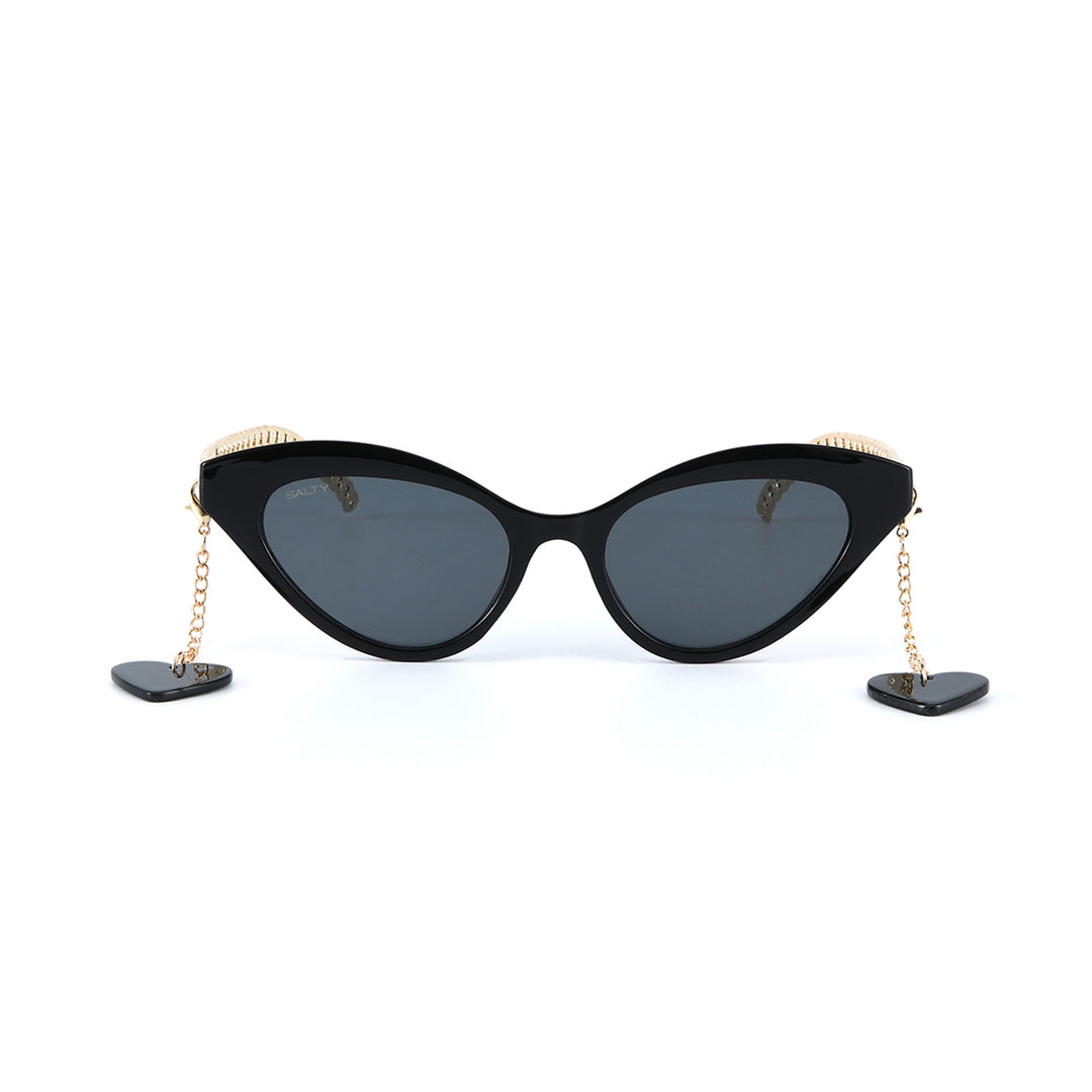 2-in-1 Tassel Heart Cat Eye Sunglasses