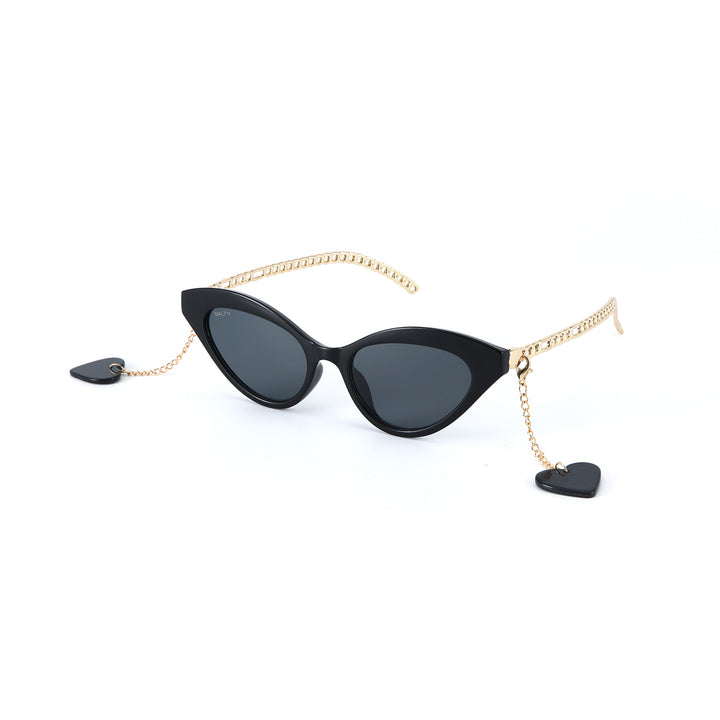 2-in-1 Tassel Heart Cat Eye Sunglasses