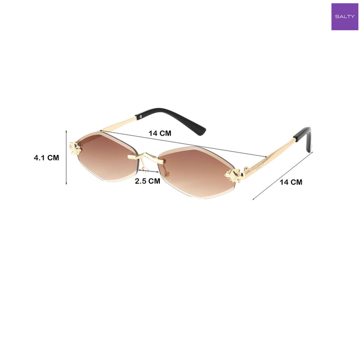 Retro Hexagon UV400 Protection Sunglasses - Brown