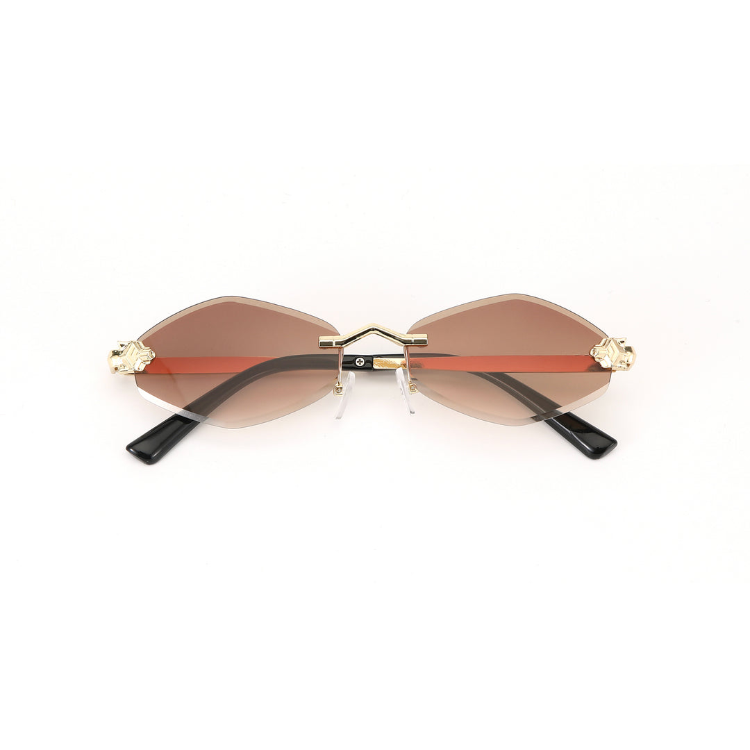 Retro Hexagon UV400 Protection Sunglasses - Brown