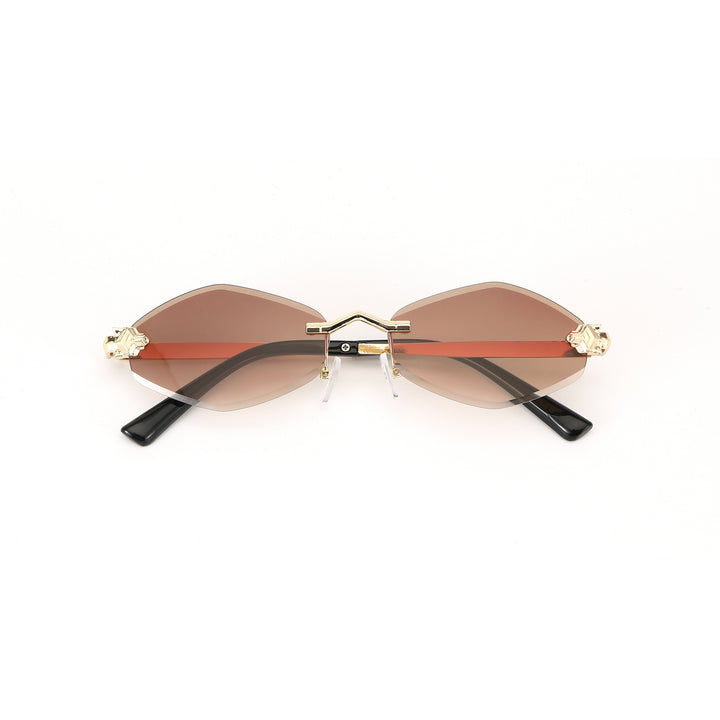 Retro Hexagon UV400 Protection Sunglasses - Brown