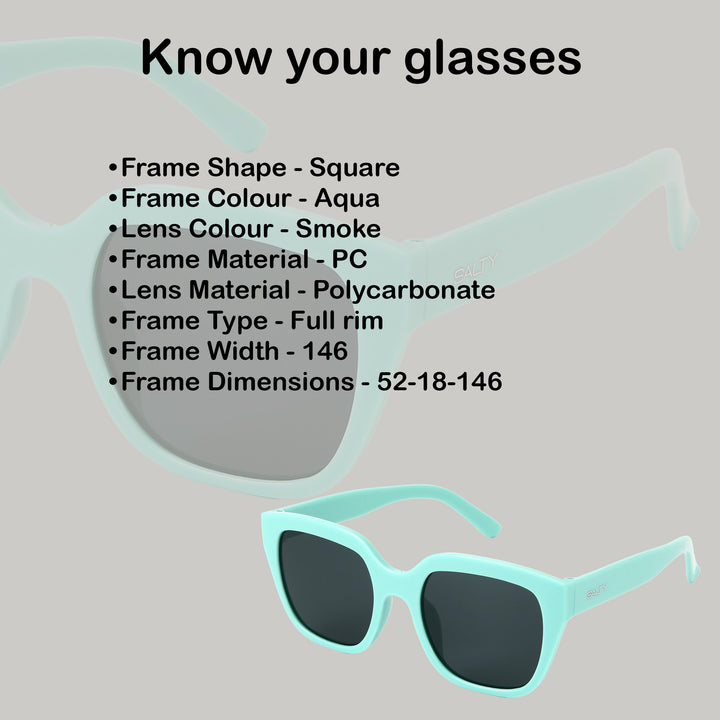 Coastal Chic Aqua Blue Frame Fashion Sunglasses for Girls