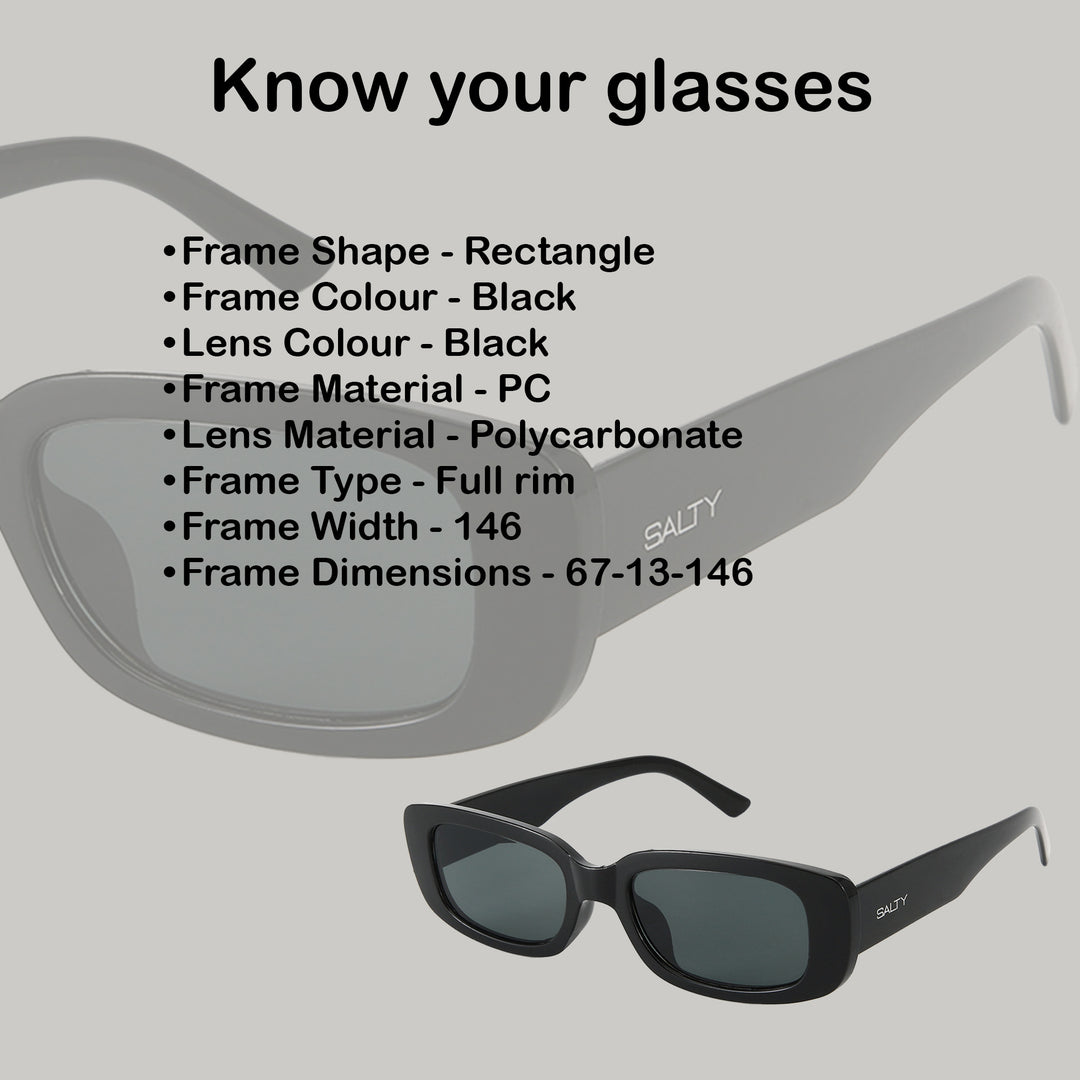 Kylie Jenner Inspired Rectangular Black Shades