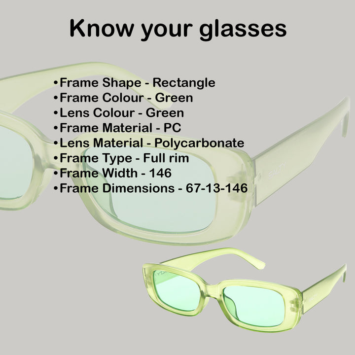Cyberleaf Transparent Green Statement Sunglasses