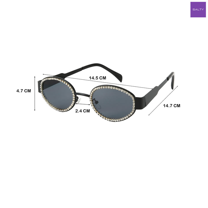 Designer Rhinestone Black Shades for Girls