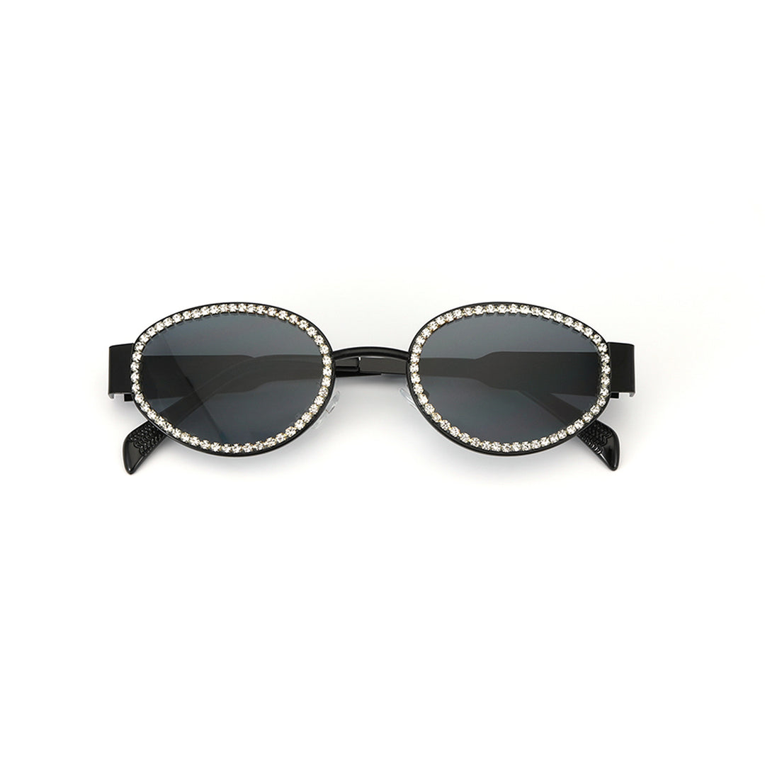 Designer Rhinestone Black Shades for Girls