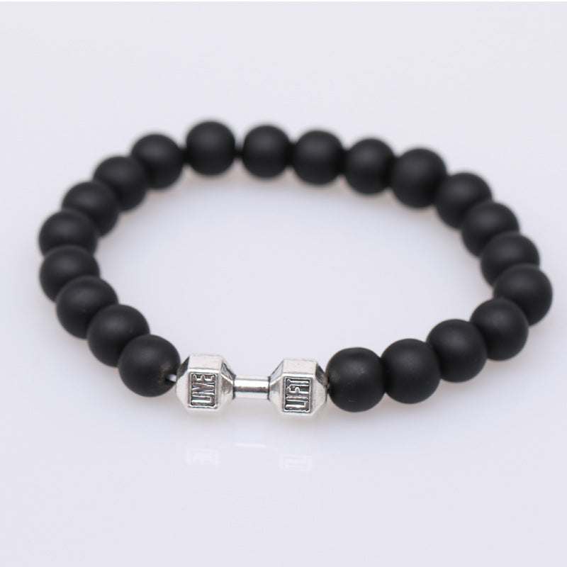 Strength Beaded Stone Band - Silver