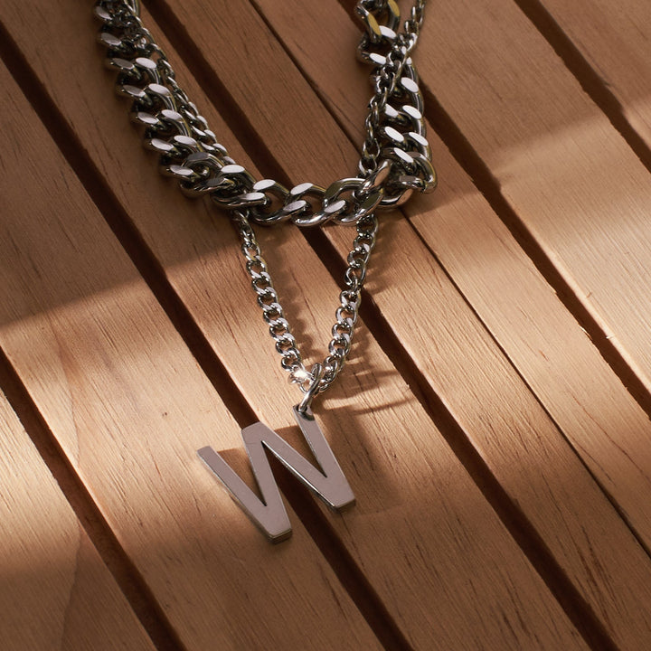 W Bold Silver Chain