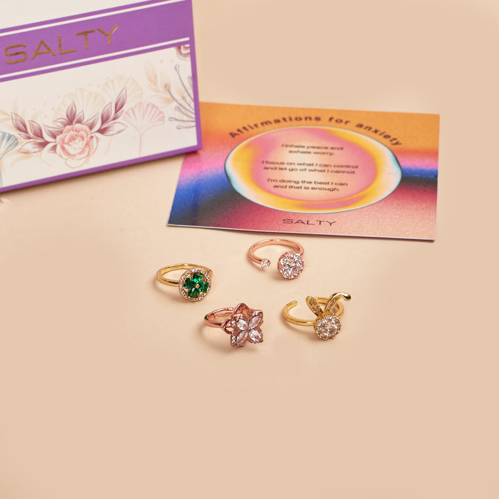 Pack of 4 Fidget Spinner Ring