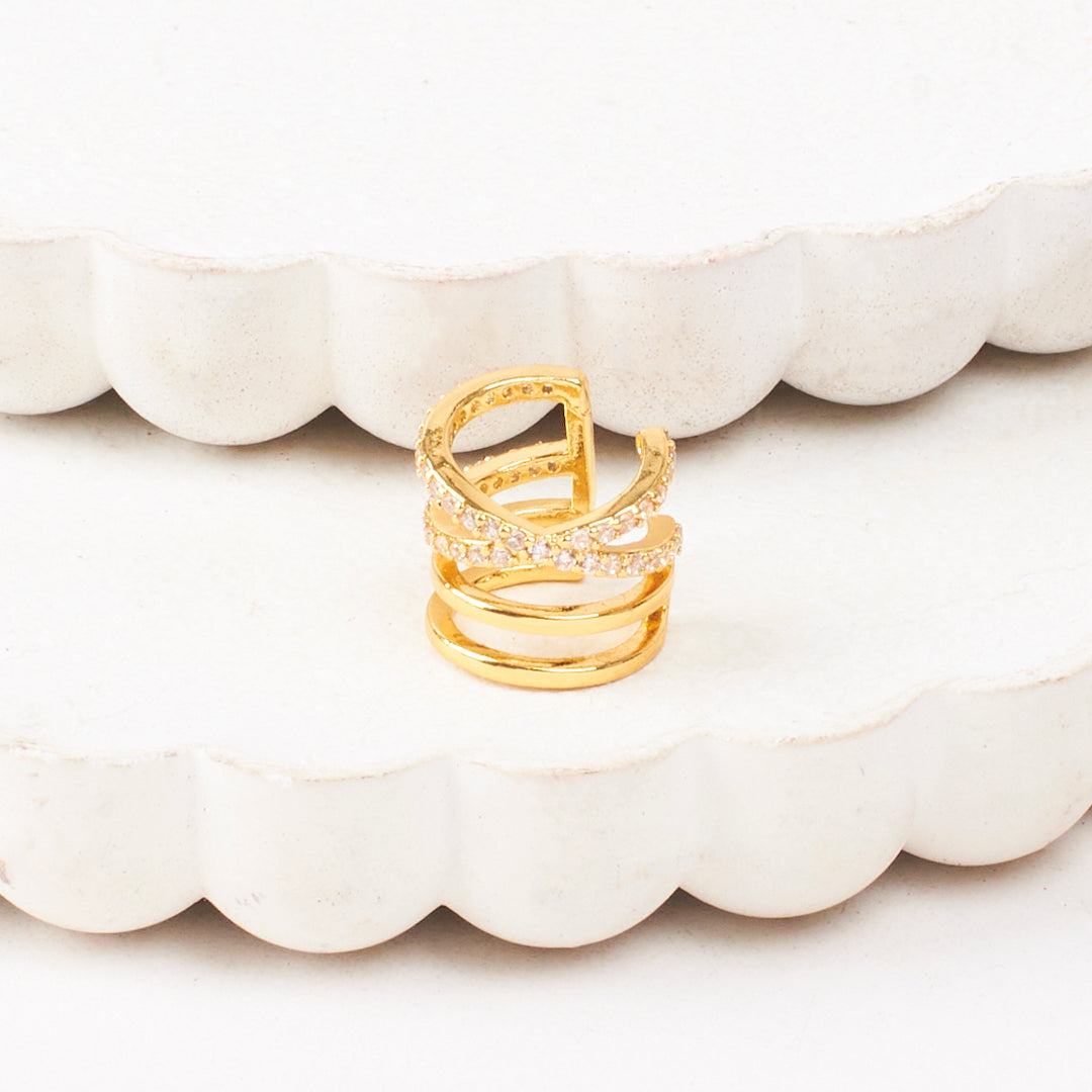 Nova Golden Cuff Earrings