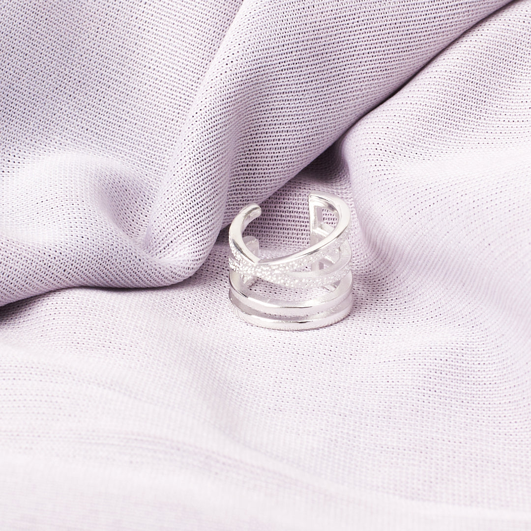 Nova Silver Cuff Earrings