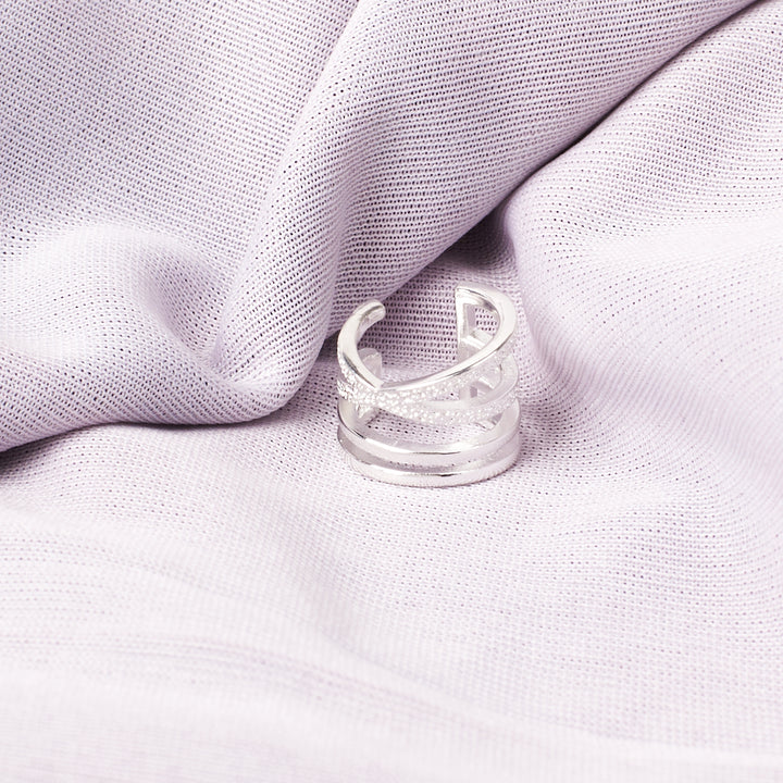 Nova Silver Cuff Earrings