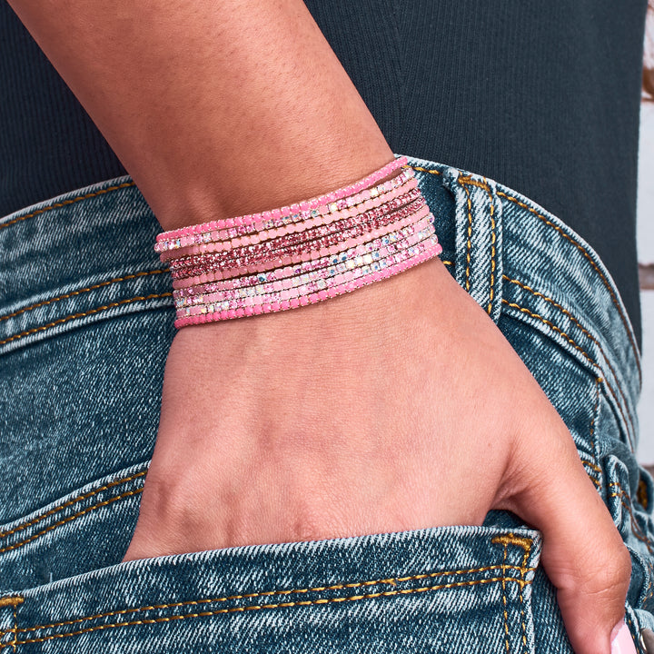 Set of 10 Pink Please Bracelets
