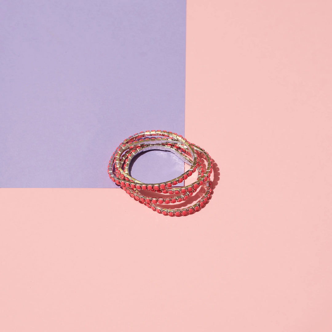 Set of 4 ElectricRose Stretchable Band | Salty