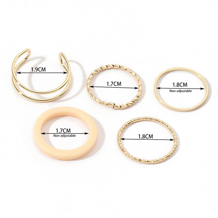 Set Of 5 Dynamo Duos Rings