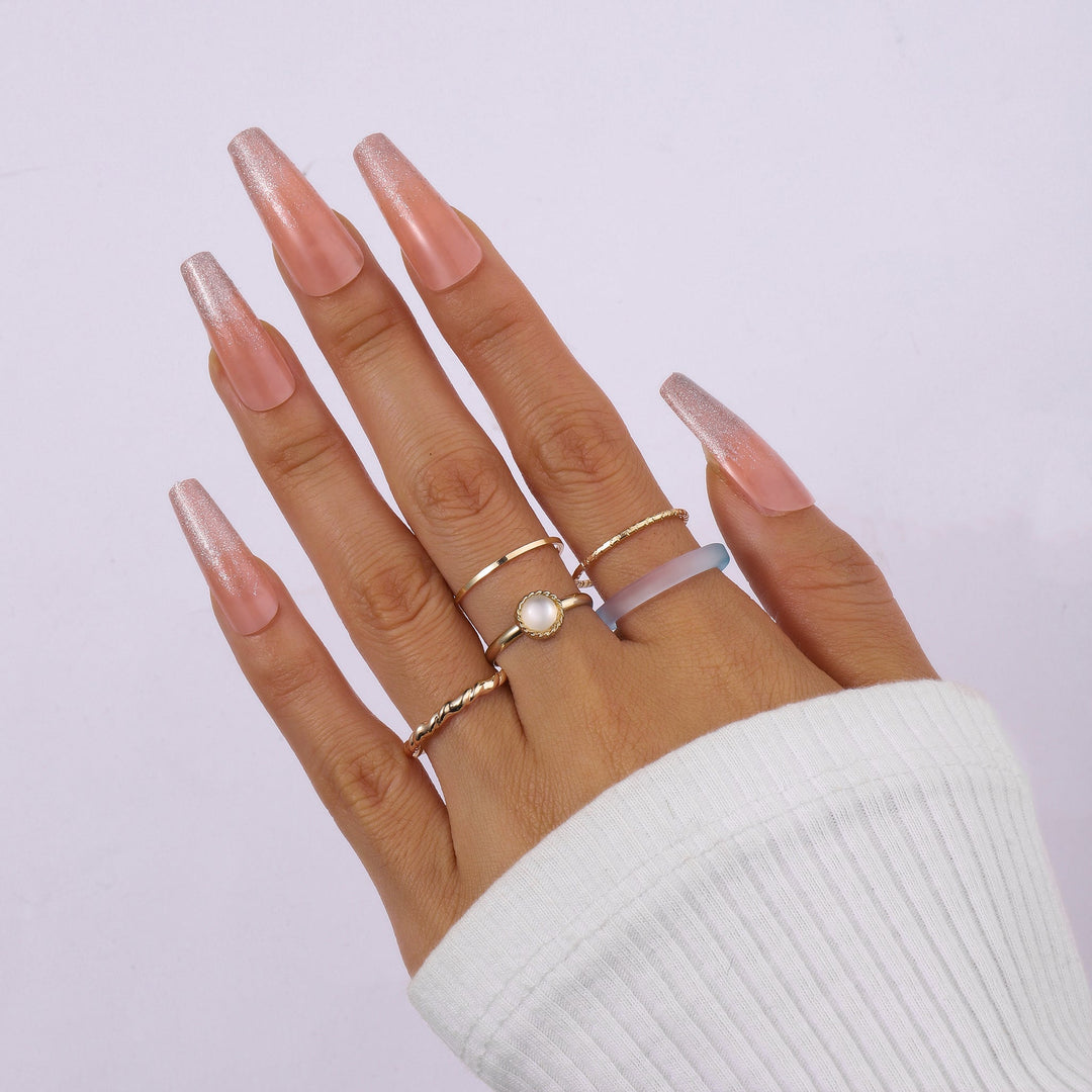 Set Of 5 Rain & Sunshine Rings