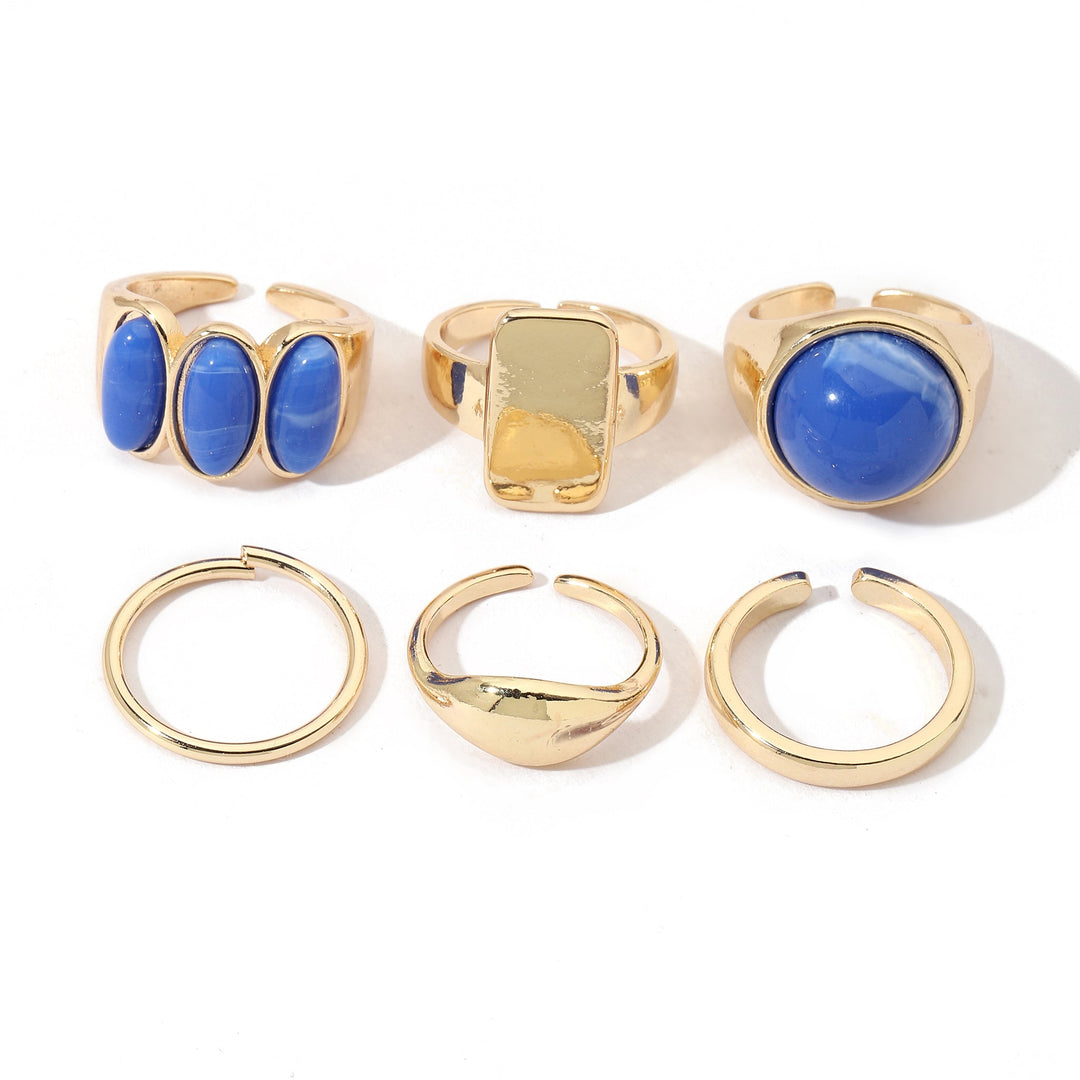 Set Of 6 Streetwise Rings