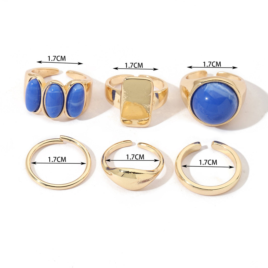 Set Of 6 Streetwise Rings