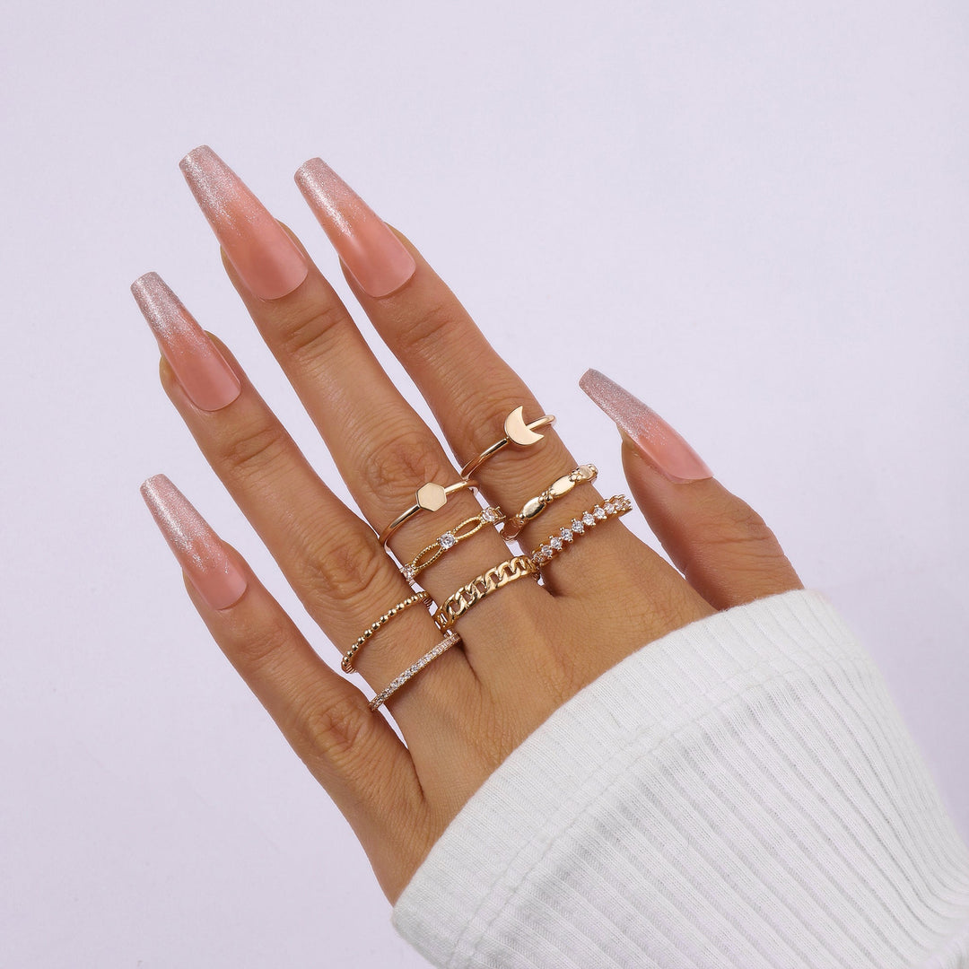 Set Of 8 Stairway to Bliss Rings