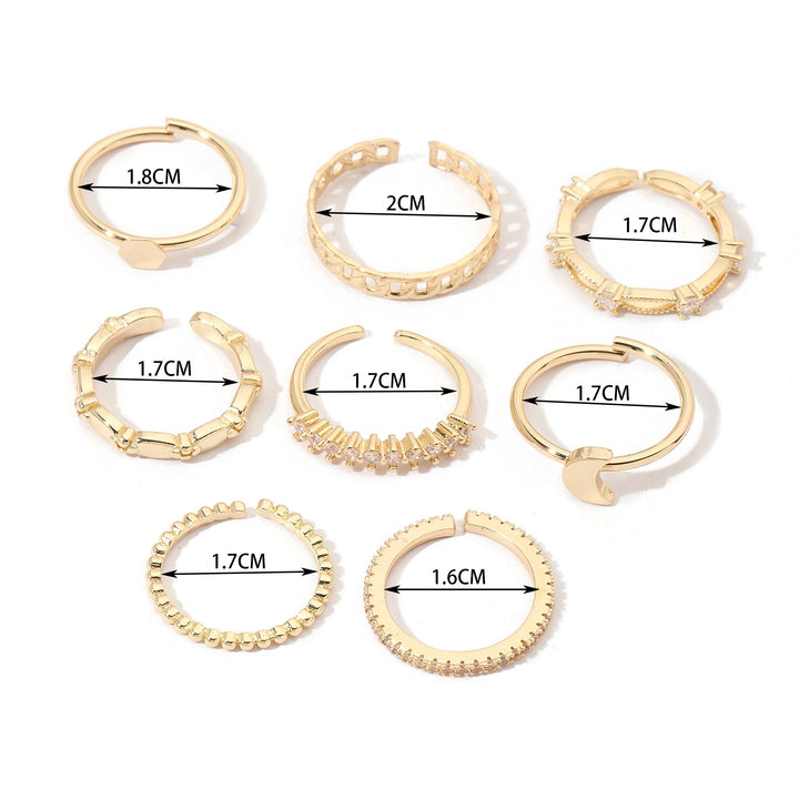Set Of 8 Stairway to Bliss Rings