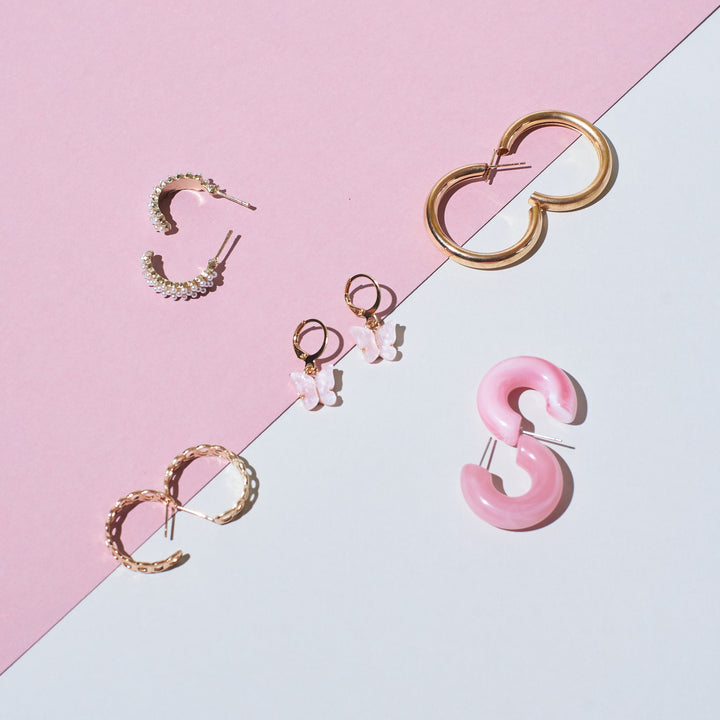 Set of 5 Champagne Golden Hoop Set Salty