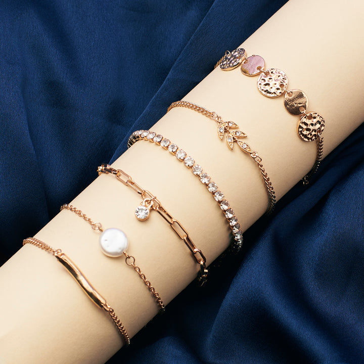 Set of 6 Minimal Chic and elegant Bracelet Combo Salty