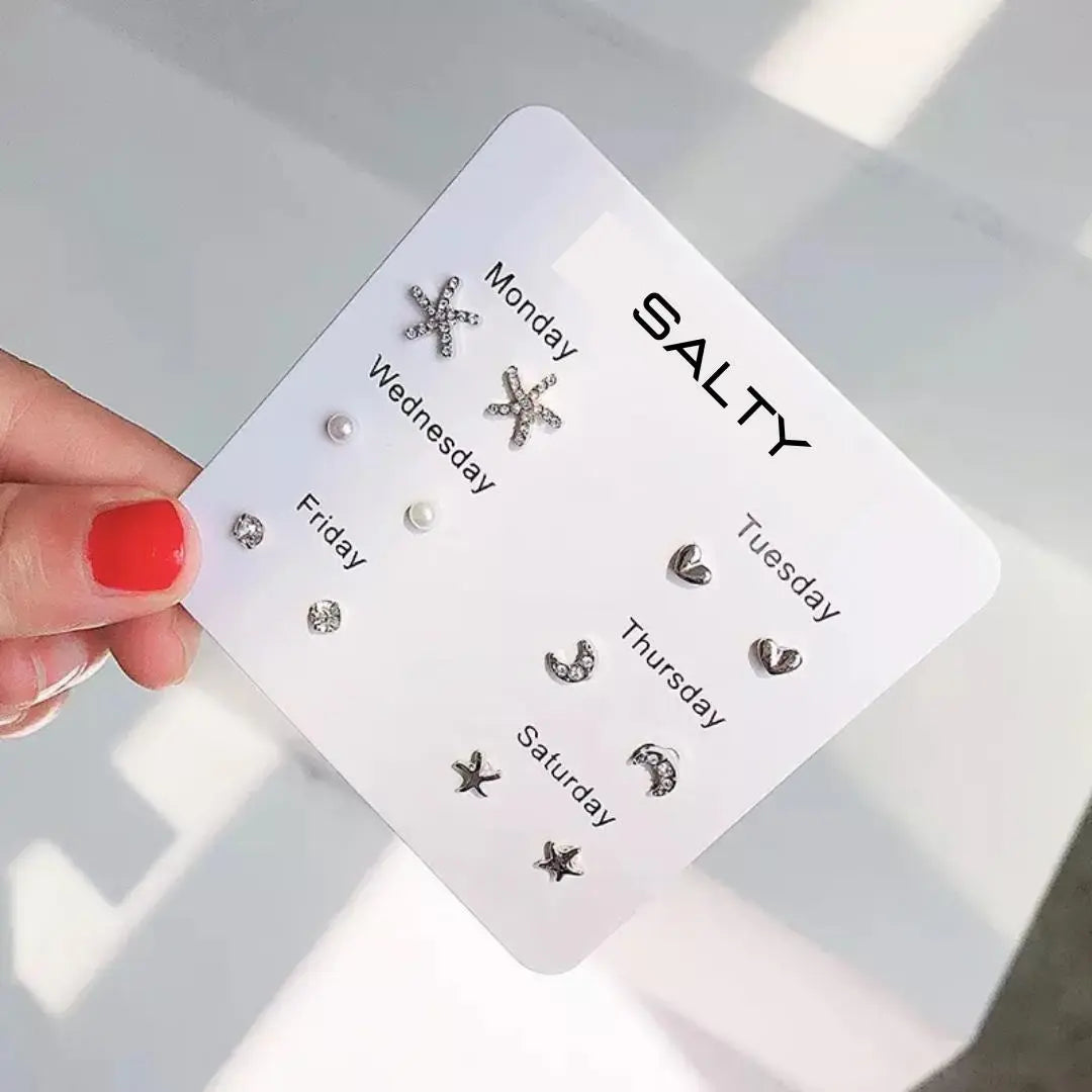 "Spring" Weekly 6 Stud Earrings Set | Salty