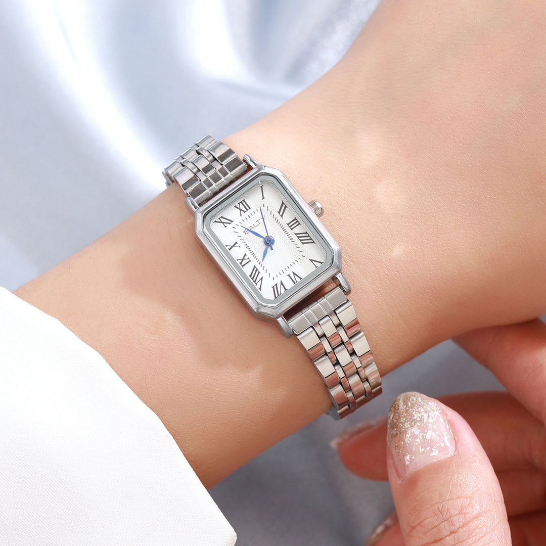 White Dial Silver Quartz Watch for Women