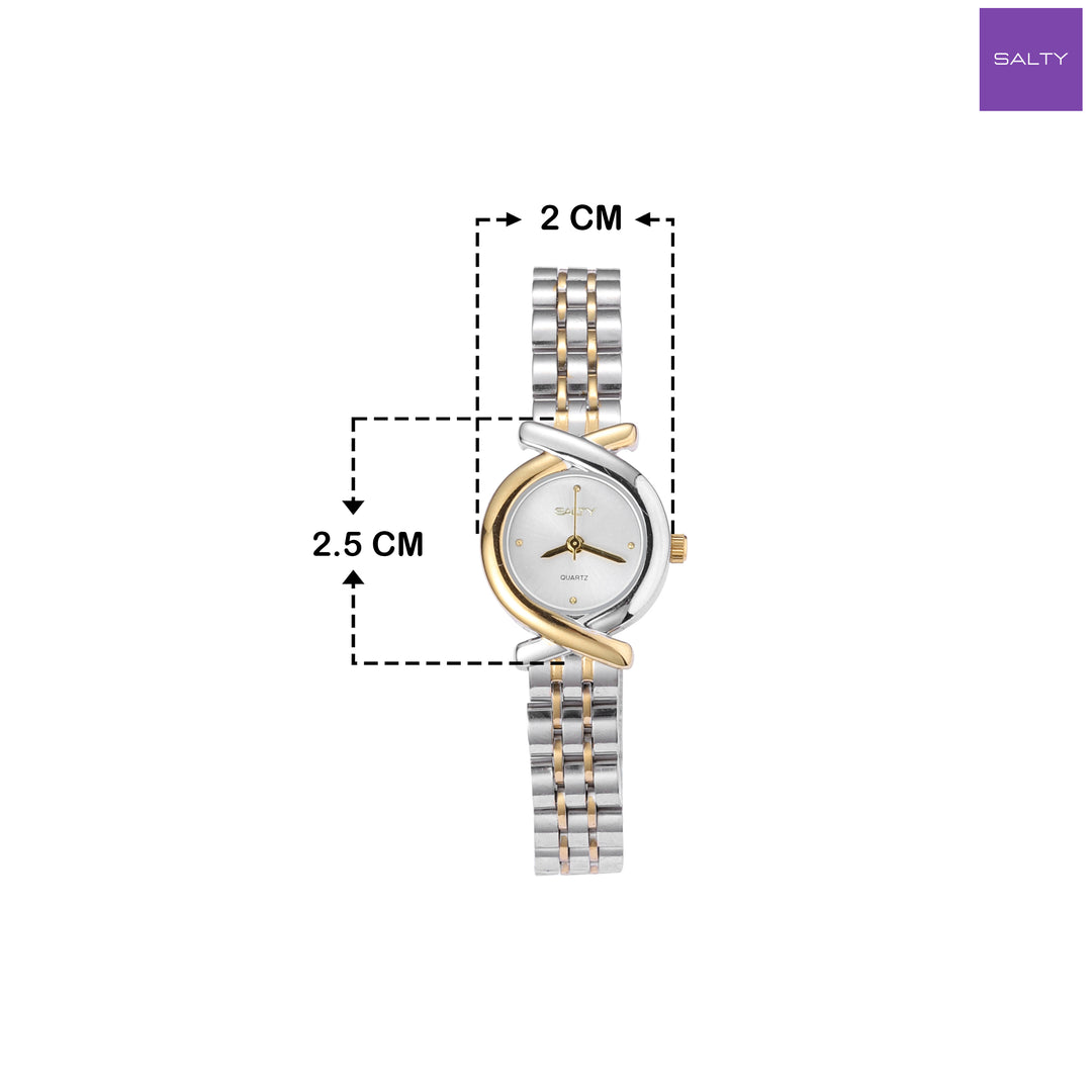 2 Tone Luxe Loop Dial Chic Watch