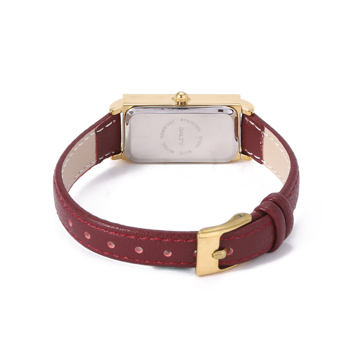 Wine Classic Leather Strap Analog Watch