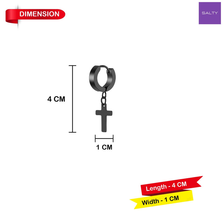 Cross Black Earrings