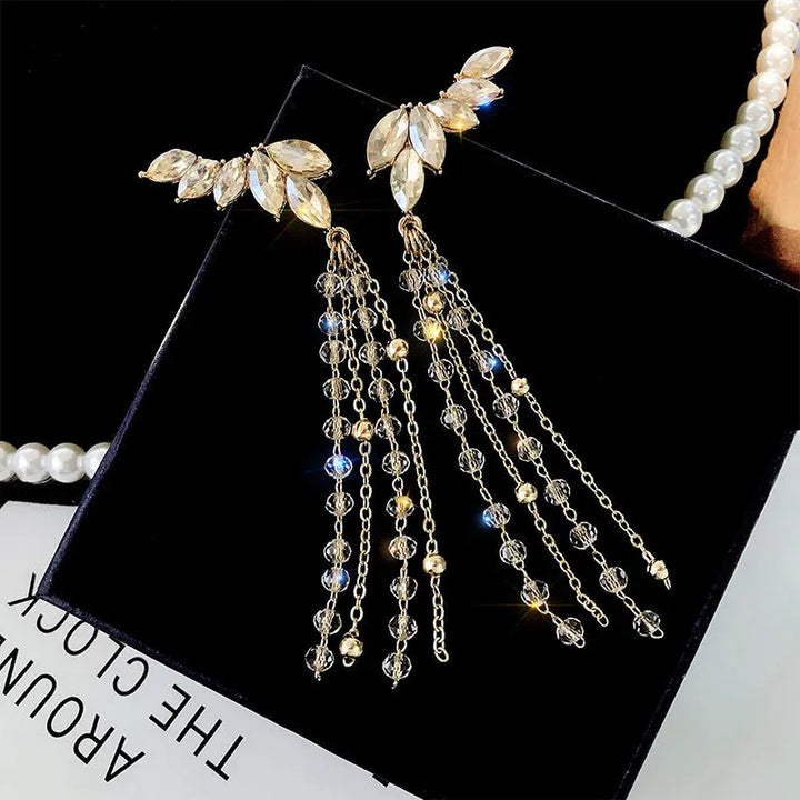 Victoria's Wings Tassel Drop Climber Earrings