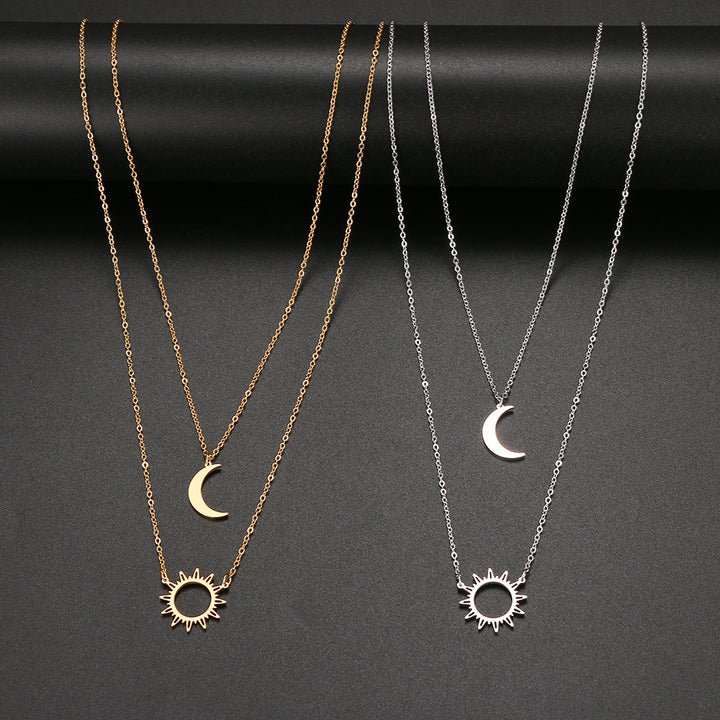 Celestial Harmony Layered Necklace - Silver Salty