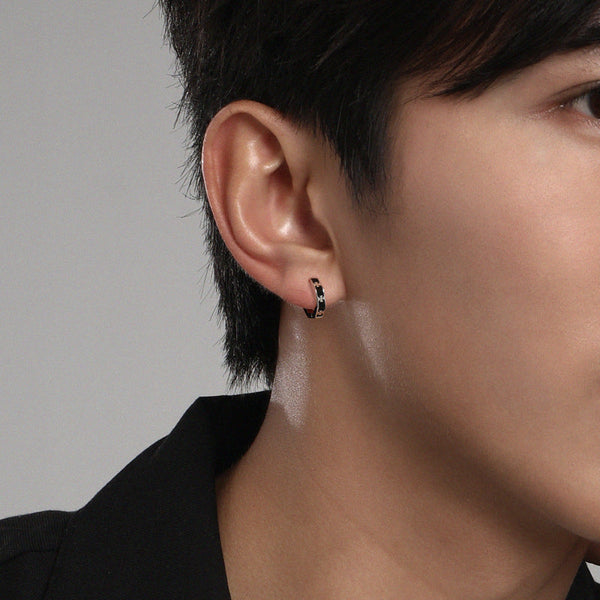 Subtle Black Hoops