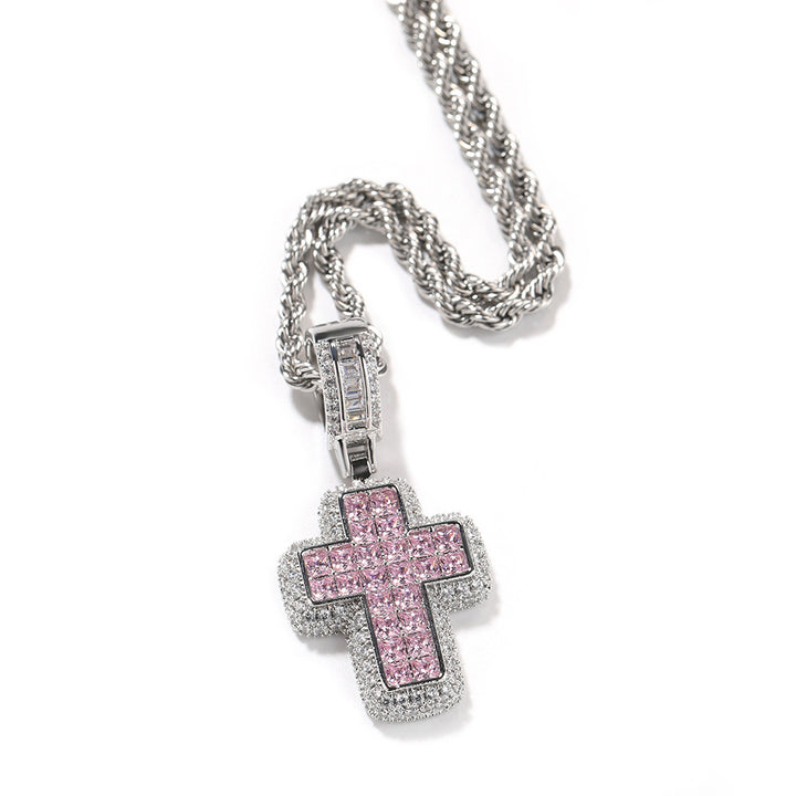 Aesthetic Pink Cross Pendant | Salty