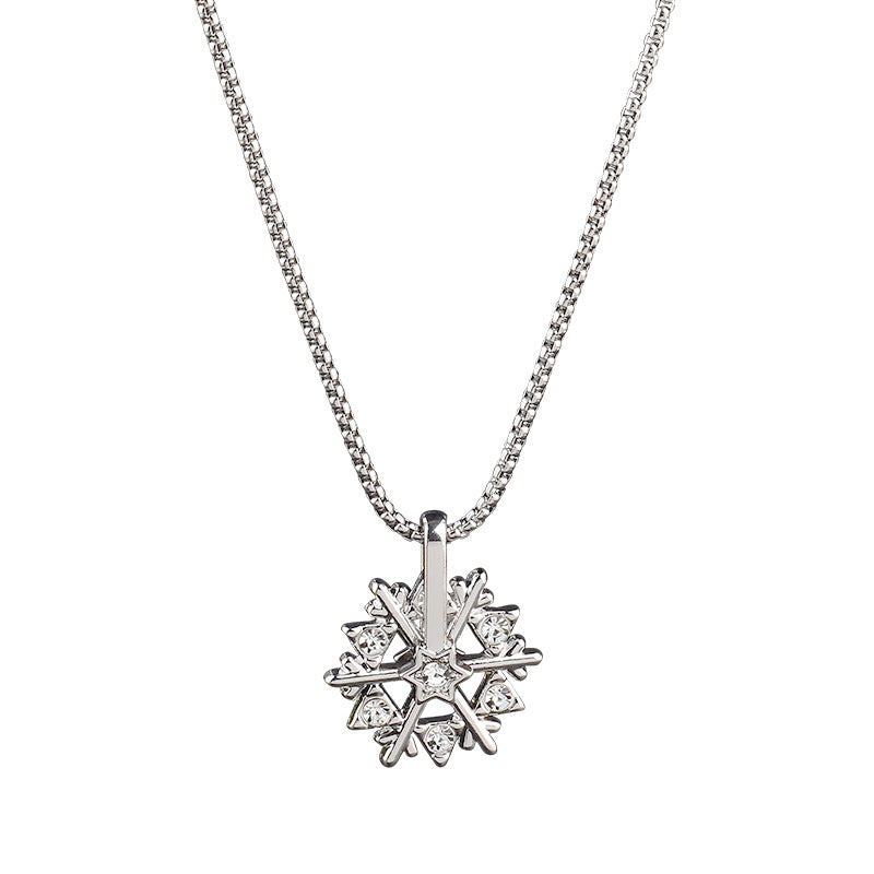 Rotatable Snowflake Silver Pendant | Salty