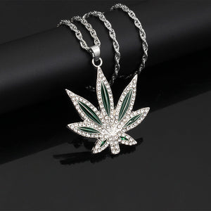 Cannabis Leaf Silver Chain