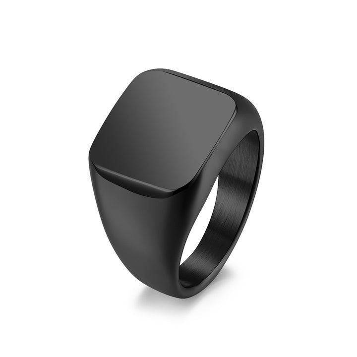 Chunky Signet Black Ring | Salty