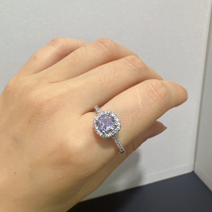 Radiant Cushion Cut Engagement Ring - Purple