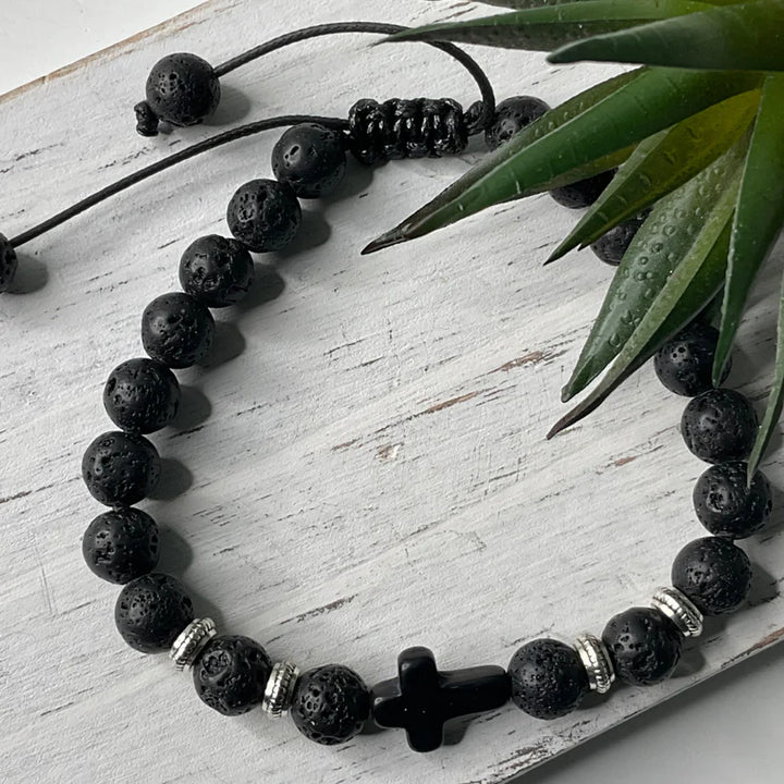 Taur Black Beaded Bracelet